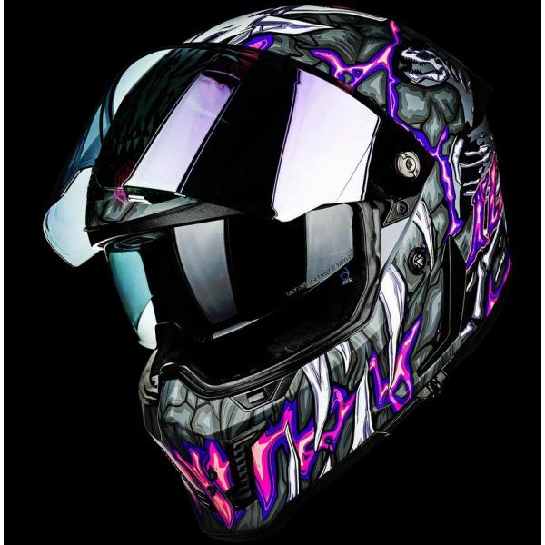 ILM フルフェイス ヘルメット MF509 "DAY1-purple" DOT、ECE認証