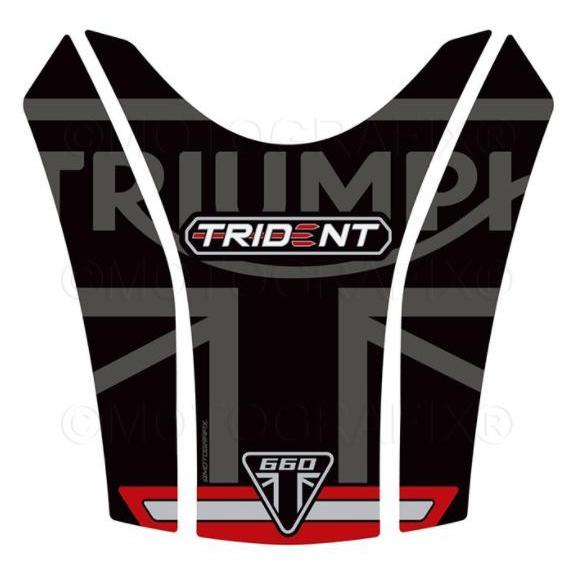 モトグラフィックス タンクパッド レッドバー トライアンフ TRIDENT660