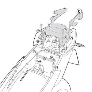 ジビ(GIVI) モノキーケース リアラック  BMW R1200R(11-14)｜motoparts