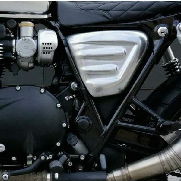 トライアンフ 水冷ツイン ムラヤ サイドカバー 左右セット アルミナムシルバー タマリット