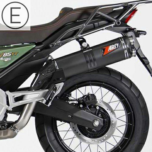 V85TT 19- スリップオンマフラー Eマーク付き ステンレス ブラック ZARD
