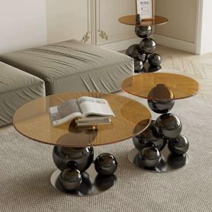 高級ローテーブル リビングテーブル ．ステンレスセンターテーブル サイドテーブル