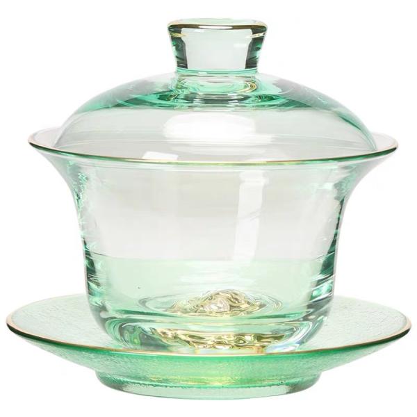 蓋碗　茶杯セット 耐熱ガラス製の中国茶器 1客