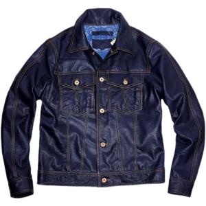 A37984 インディゴ カウハイド サードタイプ Gジャン ライダース