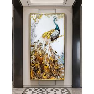 20220706-29　ガラス琺瑯彩 粉彩 洋彩 高級琺瑯飾り絵 玄関 壁掛け 粉彩工芸品アートパネル