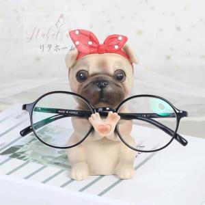 メガネスタンド 眼鏡スタンド メガネ ホルダー めがね置き 眼鏡ケース　パグ雑貨｜motor-addiction