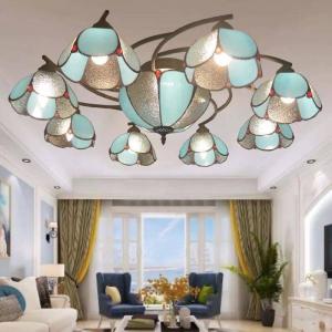 A18574 ステンドグラス ペンダントライト 豪華天井照明ステンドグラスランプ ガラス工芸品．