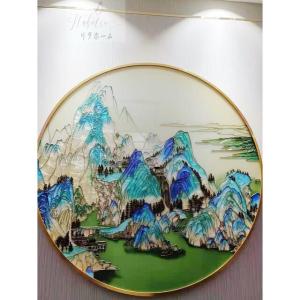 ガラス琺瑯彩 エナメル工芸品 高級琺瑯飾り絵 ...の詳細画像4