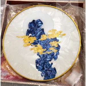 ガラス琺瑯彩 エナメル工芸品 高級琺瑯飾り絵 ...の詳細画像2