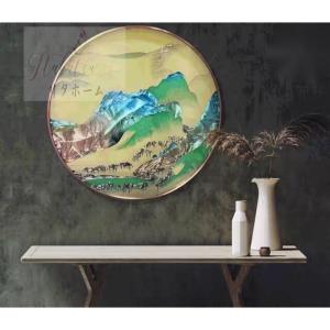 ガラス琺瑯彩 エナメル工芸品 高級琺瑯飾り絵 ...の詳細画像4