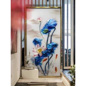 ガラス琺瑯彩 エナメル工芸品 高級琺瑯飾り絵 玄関 壁掛け 琺瑯絵美術品