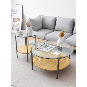 高級 北欧風 丸型 センターテーブル リビングテーブル　2点セット