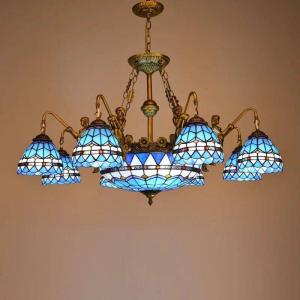 A30452 ステンドグラス．ペンダントライト豪華天井照明ステンドグラスランプ ガラス工芸品