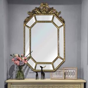 鏡 壁掛け ミラー 壁掛け鏡 ウォールミラー （ゴールド 金 金色