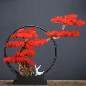 インテリアグリーン 模造迎客紅葉 もみじ 置物 禅意 盆栽装飾品 人工観葉植物