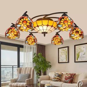 A18675 ステンドグラス　ペンダントライト豪華天井照明ステンドグラスランプ ガラス工芸品、在庫あり