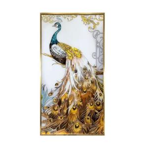 ガラス琺瑯彩 粉彩 洋彩 高級琺瑯飾り絵 玄関 壁掛け 粉彩工芸品アートパネル