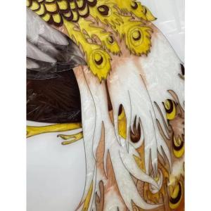 ガラス琺瑯彩 粉彩 洋彩 高級琺瑯飾り絵 玄関...の詳細画像2