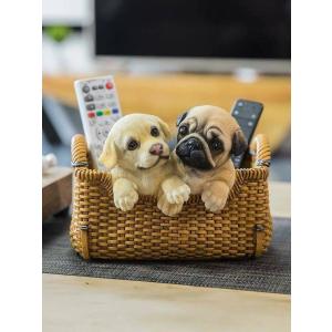 A00534 パグ 置物 小物入れドッグ 犬 収納ボックス かご 小物入れ : 夢