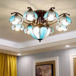 A24647 ステンドグラス．ペンダントライト豪華天井照明ステンドグラスランプ ガラス工芸品