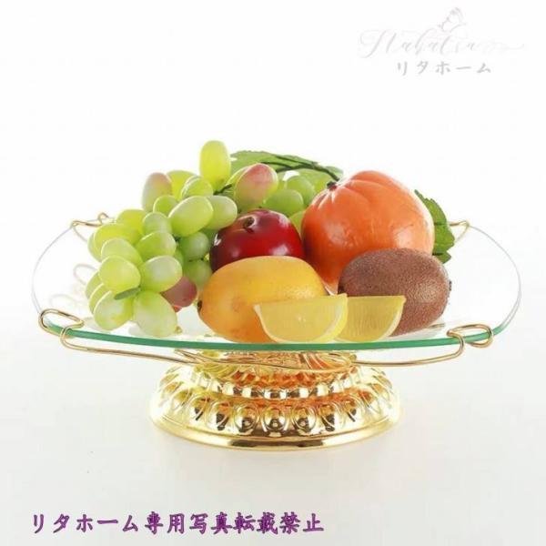 A23616 高級果物皿 ガラスコンポート 豪華皿 お菓子皿、ヨーロッパ調フルーツプレート