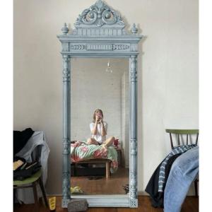 高級感 全身ミラー 豪華鏡 全身鏡 姿見鏡アンティーク調 壁掛け　ウォールミラー