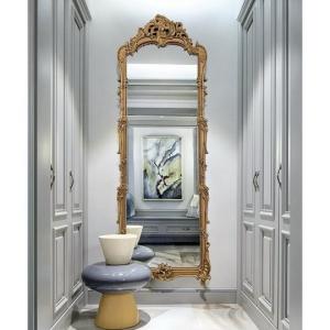 高級感 全身ミラー 豪華鏡 全身鏡 姿見鏡アンティーク調 壁掛け　ウォールミラー