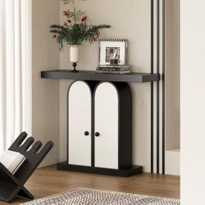 玄関テーブル　アンティーク調マントルピース型コンソール花台 置物台サイトテーブル