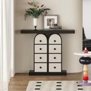 玄関テーブル　アンティーク調マントルピース型コンソール花台 置物台サイトテーブル