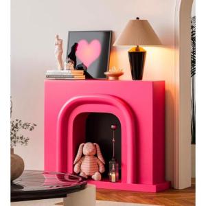 玄関テーブル　アンティーク調マントルピース型コンソール花台 置物台サイトテーブル