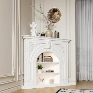 玄関テーブル　アンティーク調マントルピース型コンソール花台 置物台サイトテーブル