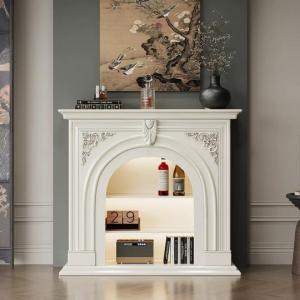 玄関テーブル　アンティーク調マントルピース型コンソール花台 置物台サイトテーブル