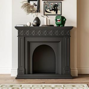 玄関テーブル　アンティーク調マントルピース型コンソール花台 置物台サイトテーブル