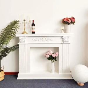 玄関テーブル　アンティーク調マントルピース型コンソール花台 置物台サイトテーブル