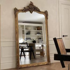 高級感 全身ミラー 豪華鏡 全身鏡 姿見鏡アンティーク調 壁掛け　ウォールミラー
