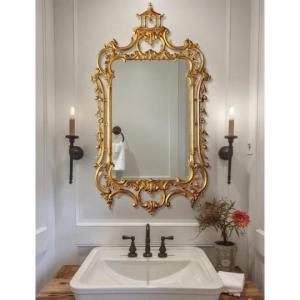 高級感 全身ミラー 豪華鏡 全身鏡 姿見鏡アンティーク調 壁掛け　ウォールミラー