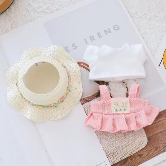 新品3点セット ワンピースlabubuラブブぬいぐるみ服17cm着せ替え着ぐる