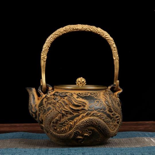 鋳鉄製鉄瓶 急須鉄瓶 手作り 老鉄瓶 やかんを沸かす 提梁鉄瓶 お茶の道具