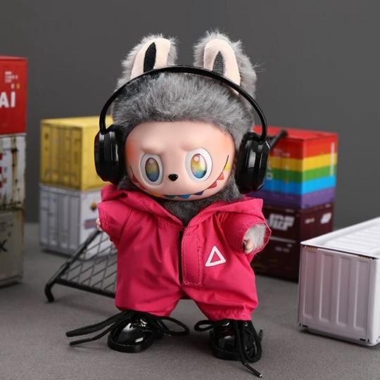 新品4点セット labubuラブブぬいぐるみ服17cm着せ替え着ぐる
