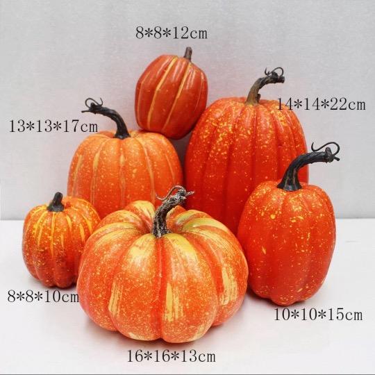 6点セットハロウィン 装飾かぼちゃオブジェリアルな人工パンプキン 秋インテリア