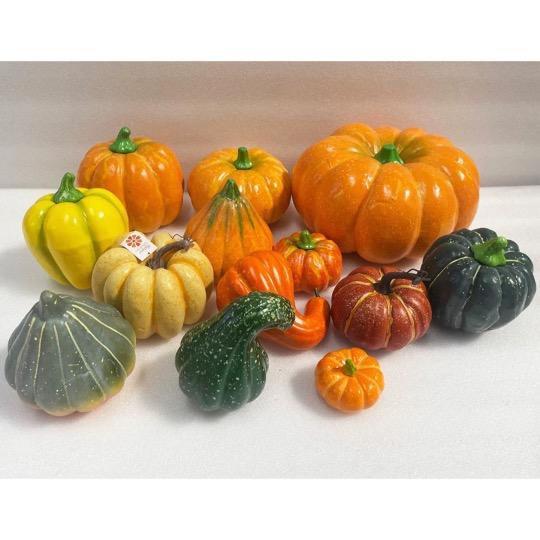 13点セットハロウィン 装飾かぼちゃオブジェリアルな人工パンプキン 秋インテリア