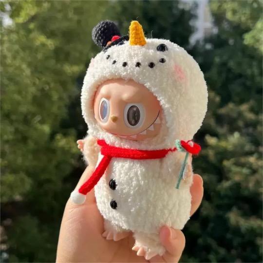 新品2点セット 雪だるま labubuラブブぬいぐるみ服17cm着せ替え着ぐるみ