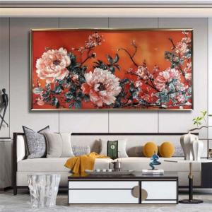 ガラス琺瑯彩 エナメル工芸品 高級感琺瑯飾り絵 玄関 壁掛け 琺瑯絵美術品