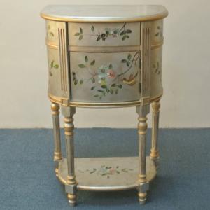 アンティーク風 手彫り花柄コンソールテーブル 木製 高級サイドテーブル ロココ調