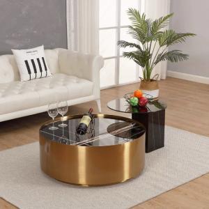 ローテーブル2点セット センターテーブル 人造大理石 リビングテーブル