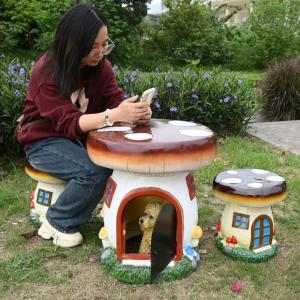ガーデンテーブルセット きのこ型テールスツール...の詳細画像1