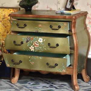 アンティーク調 花柄チェスト 猫脚 キャビネッ...の詳細画像2