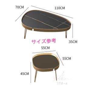 大理石調ローテーブル リビングテーブル センタ...の詳細画像1
