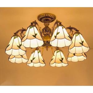 A29693 ステンドグラス．ペンダントライト豪華天井照明ステンドグラスランプ ガラス工芸品