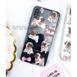 A30809 パグ雑貨 携帯ケース iPhoneX/XS ハードケース iPhoneXSMax XR ケース 8/8Plus 7/7Plus カバー パグ pug｜motor-addiction